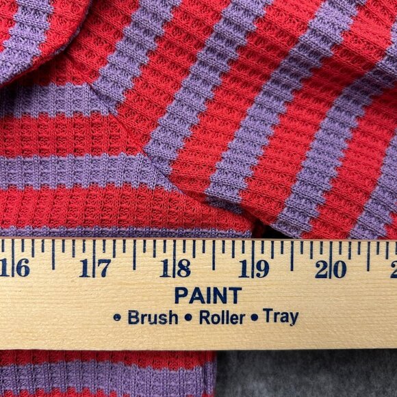 Soft Surroundings Serene Waffle Knit Wide Collar Sweater Top Women's Sz M Stripe - Picture 5 of 8
